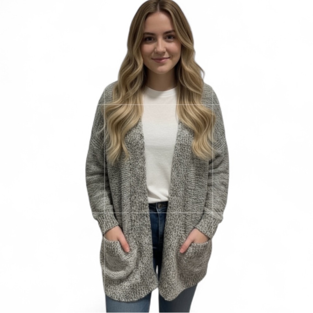 Zara Knit Marled Cardigan Sweater